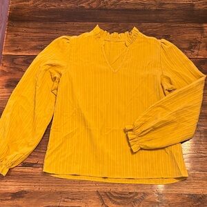 SHEIN Mustard Ruffled Blouse